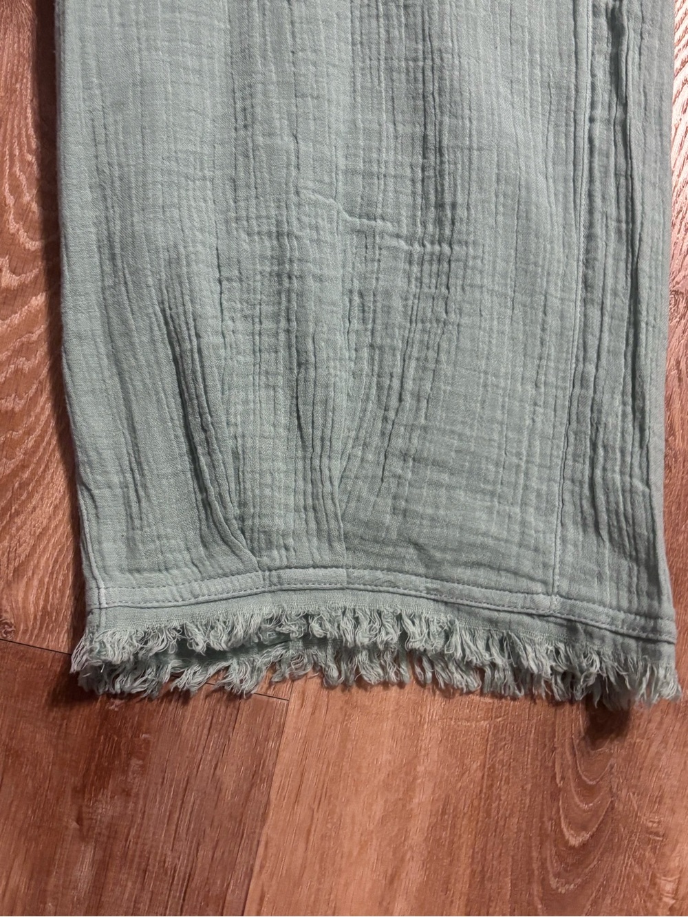 PRana organic cotton gauze cropped pants sage green frayed hem boho NWT Medium - Picture 5 of 16